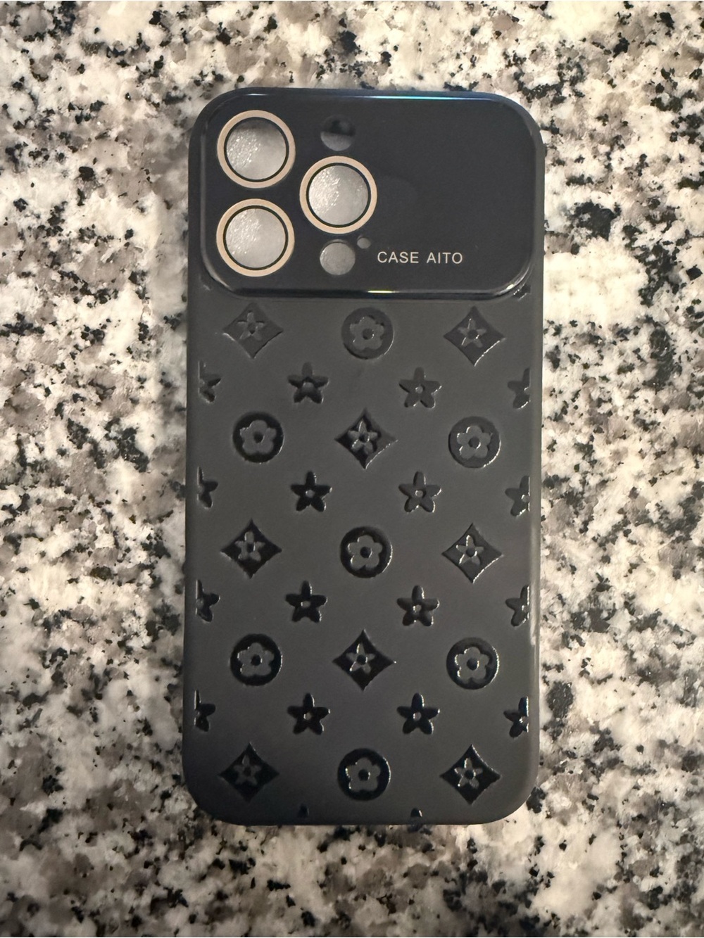 Black Designer-Style Phone Case for  iPhone 16 Pro Max